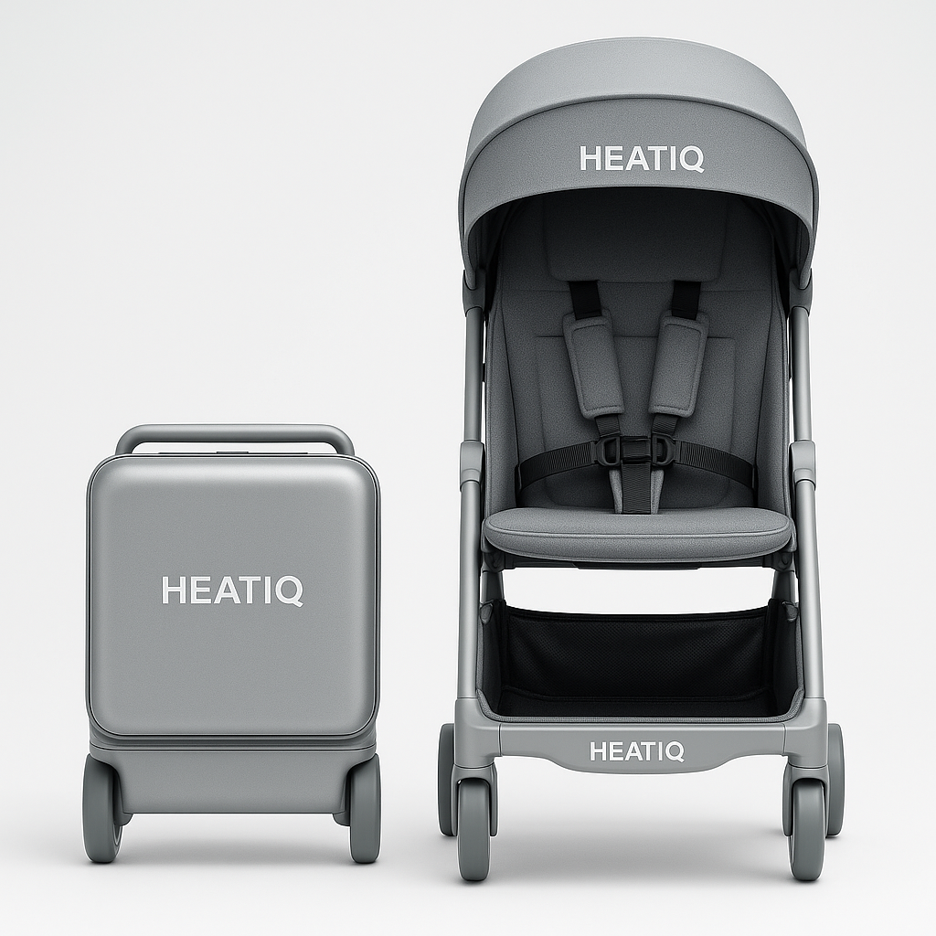 HEATIQ™ | 2-in-1 Luggage Stroller | Travel Stroller